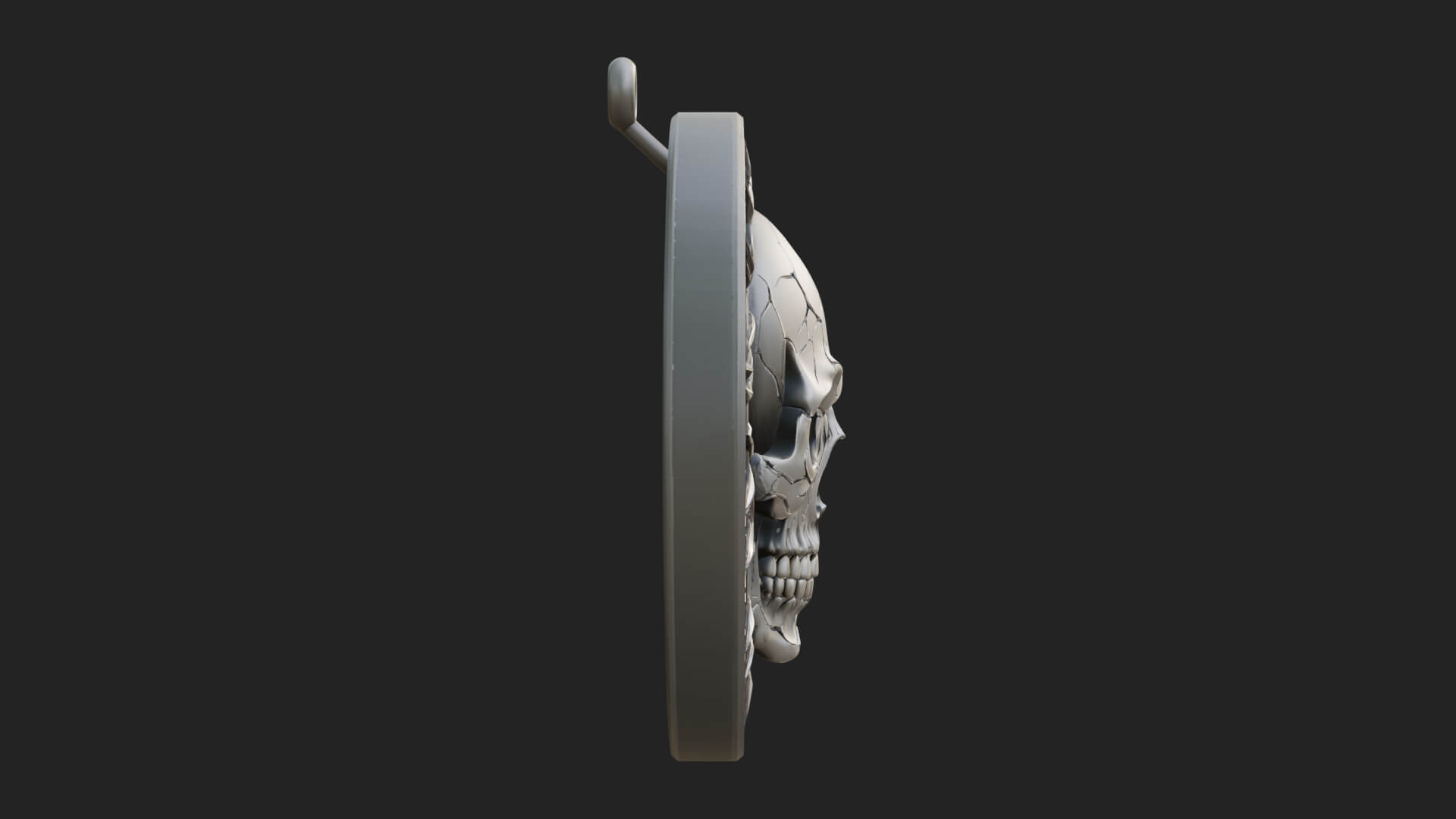 Thorn Skull Oval Relief Plaque Design 1 3D Print Model 3D Model