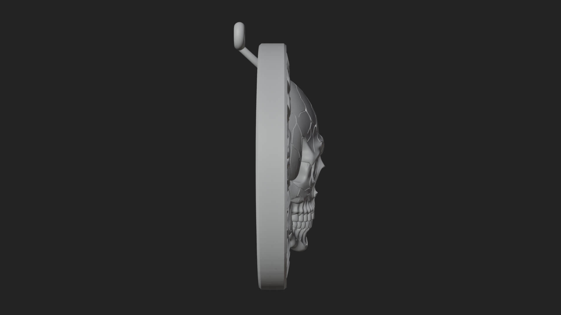 Thorn Skull Oval Relief Plaque Design 1 3D Print Model 3D Model