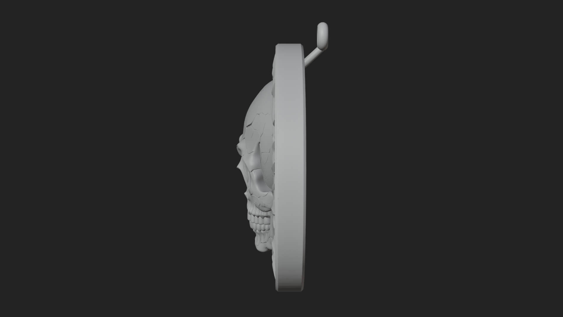 Thorn Skull Oval Relief Plaque Design 1 3D Print Model 3D Model