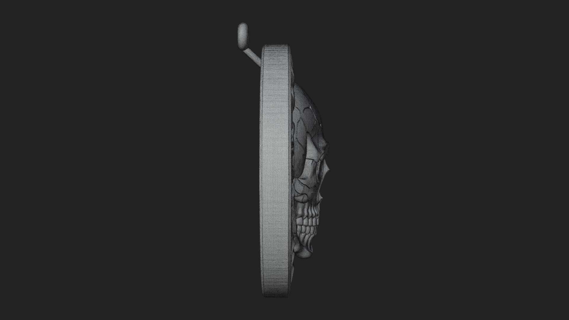 Thorn Skull Oval Relief Plaque Design 1 3D Print Model 3D Model
