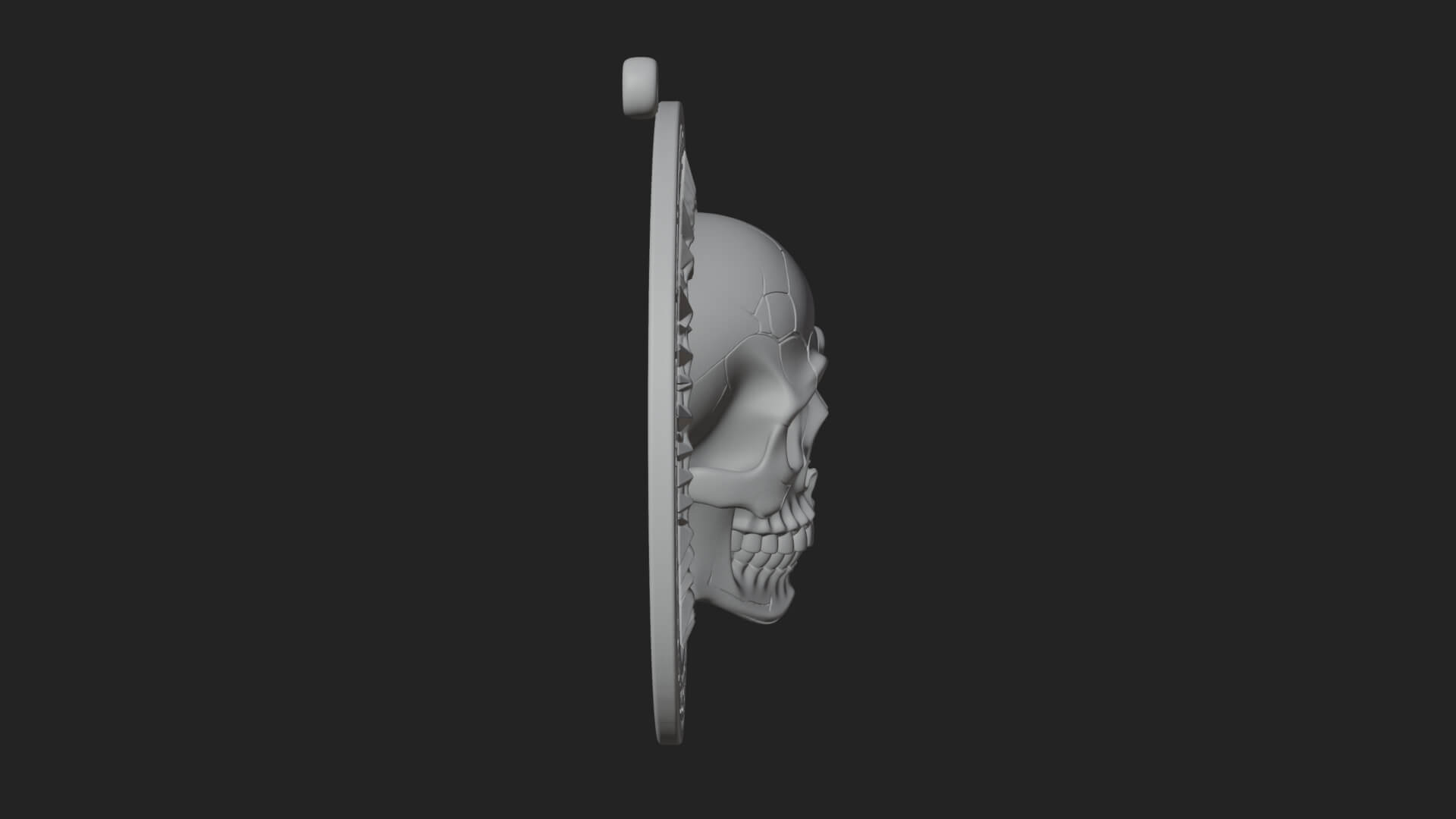 Thorn Skull Oval Relief Plaque Design 2 3D Print Model 3D Model