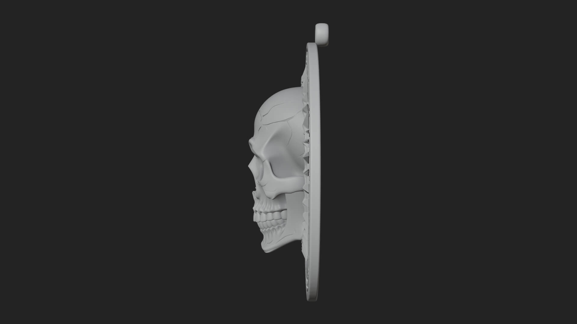 Thorn Skull Oval Relief Plaque Design 2 3D Print Model 3D Model