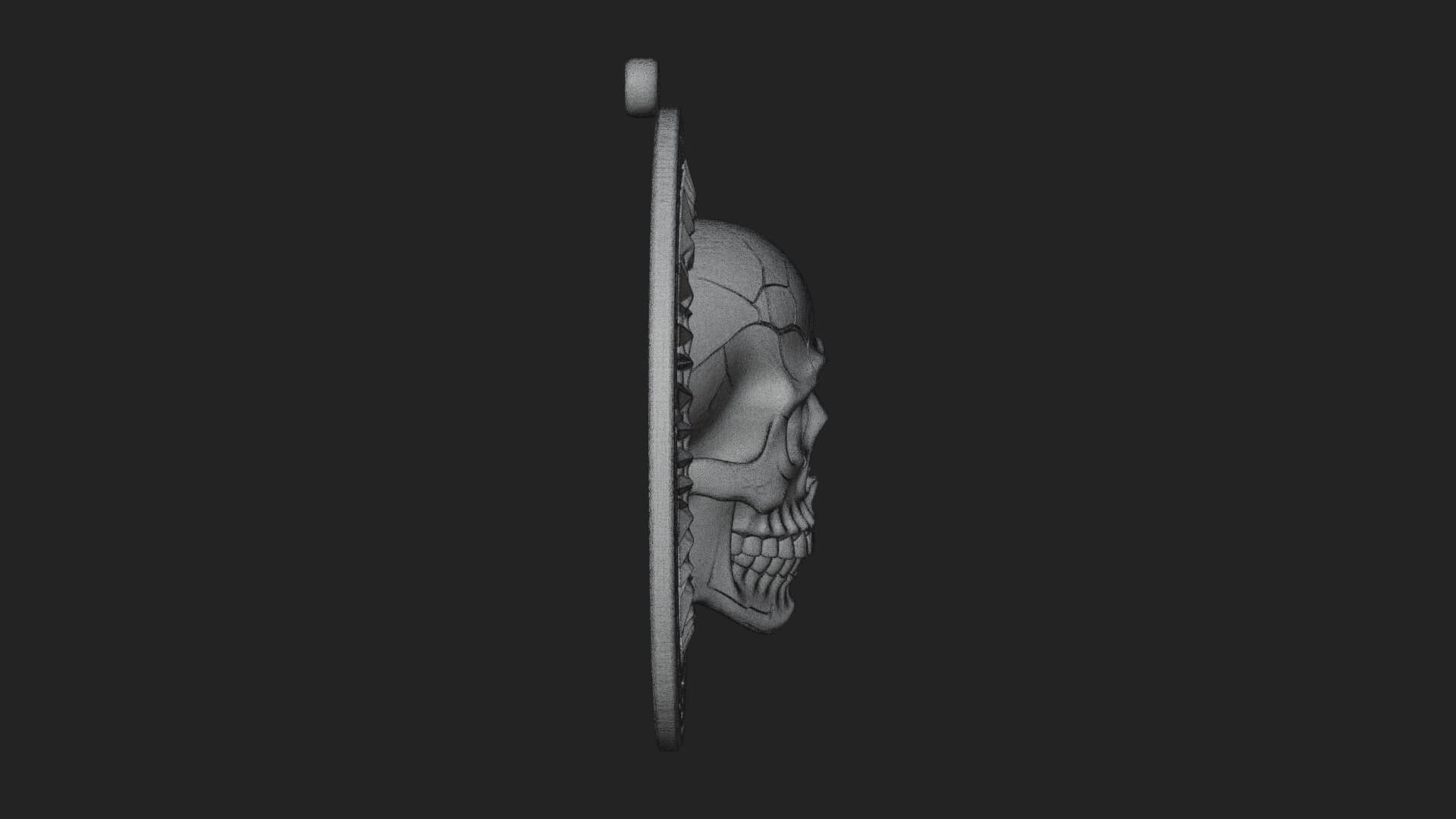 Thorn Skull Oval Relief Plaque Design 2 3D Print Model 3D Model