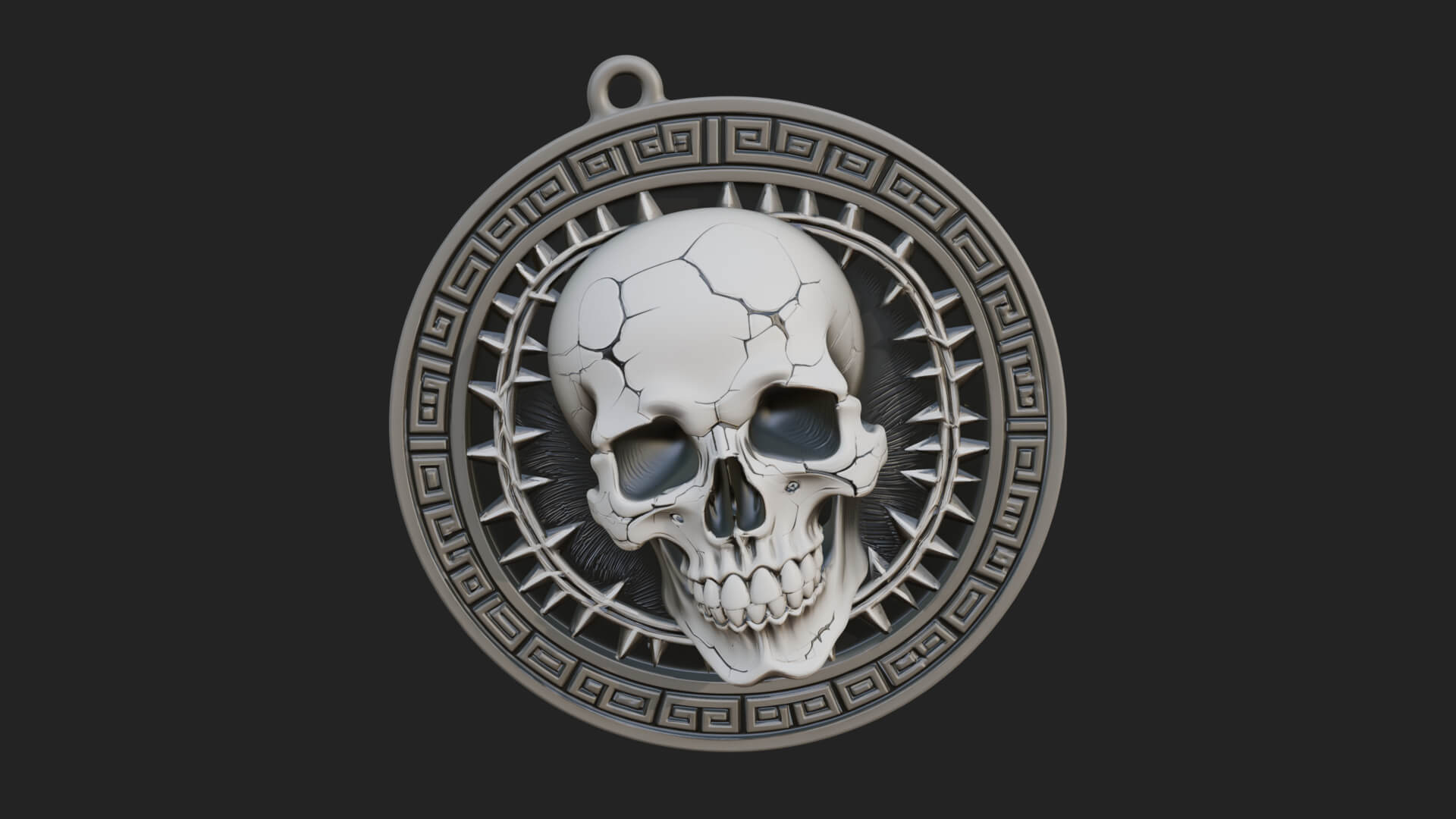 Thorn Skull Oval Relief Plaque Design 3 3D Print Model 3D Model