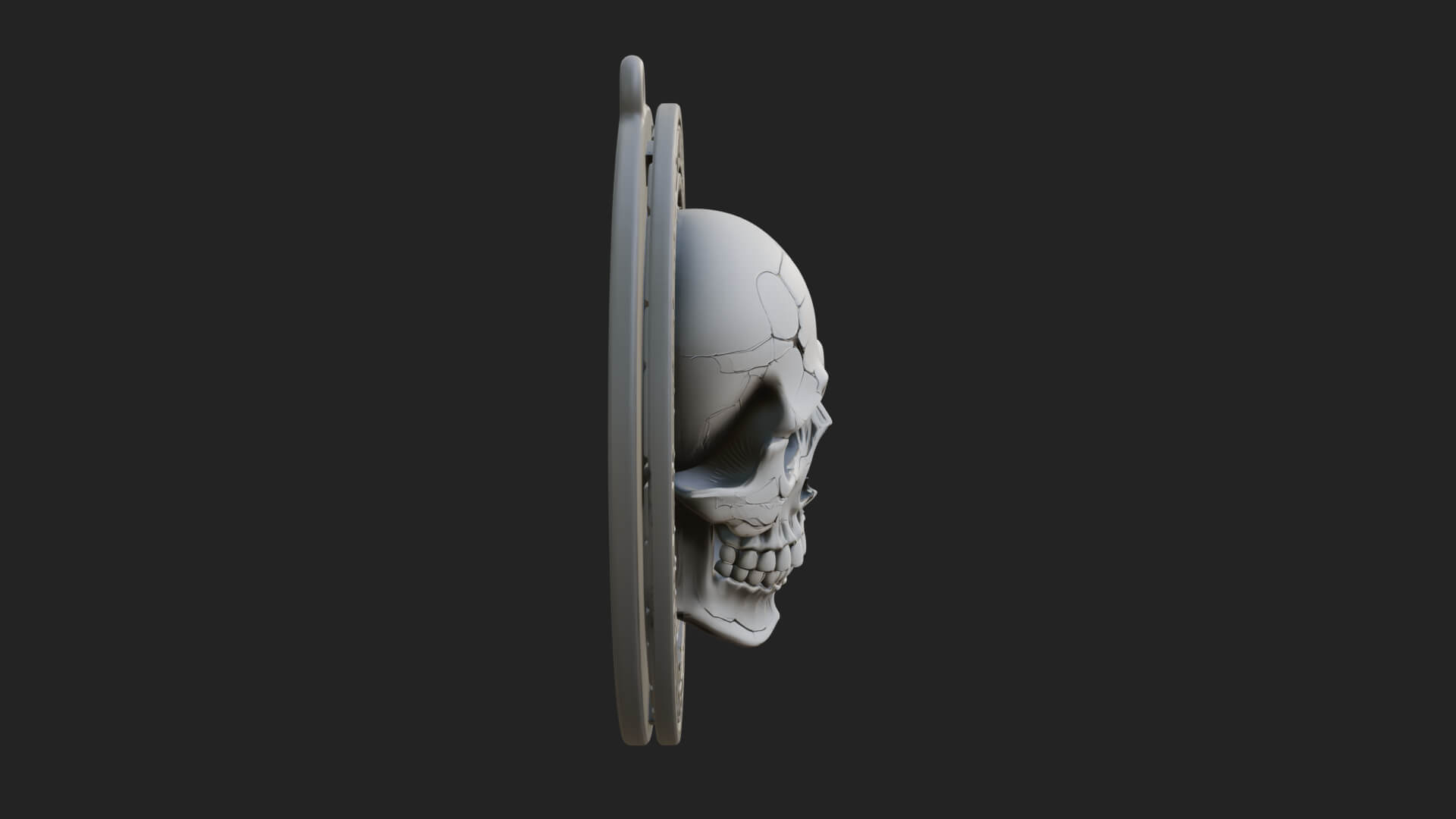 Thorn Skull Oval Relief Plaque Design 3 3D Print Model 3D Model
