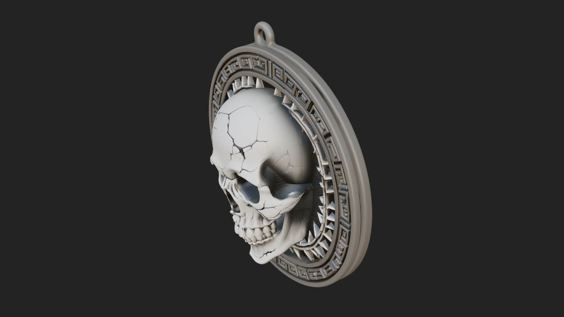 Thorn Skull Oval Relief Plaque Design 3 3D Print Model 3D Model