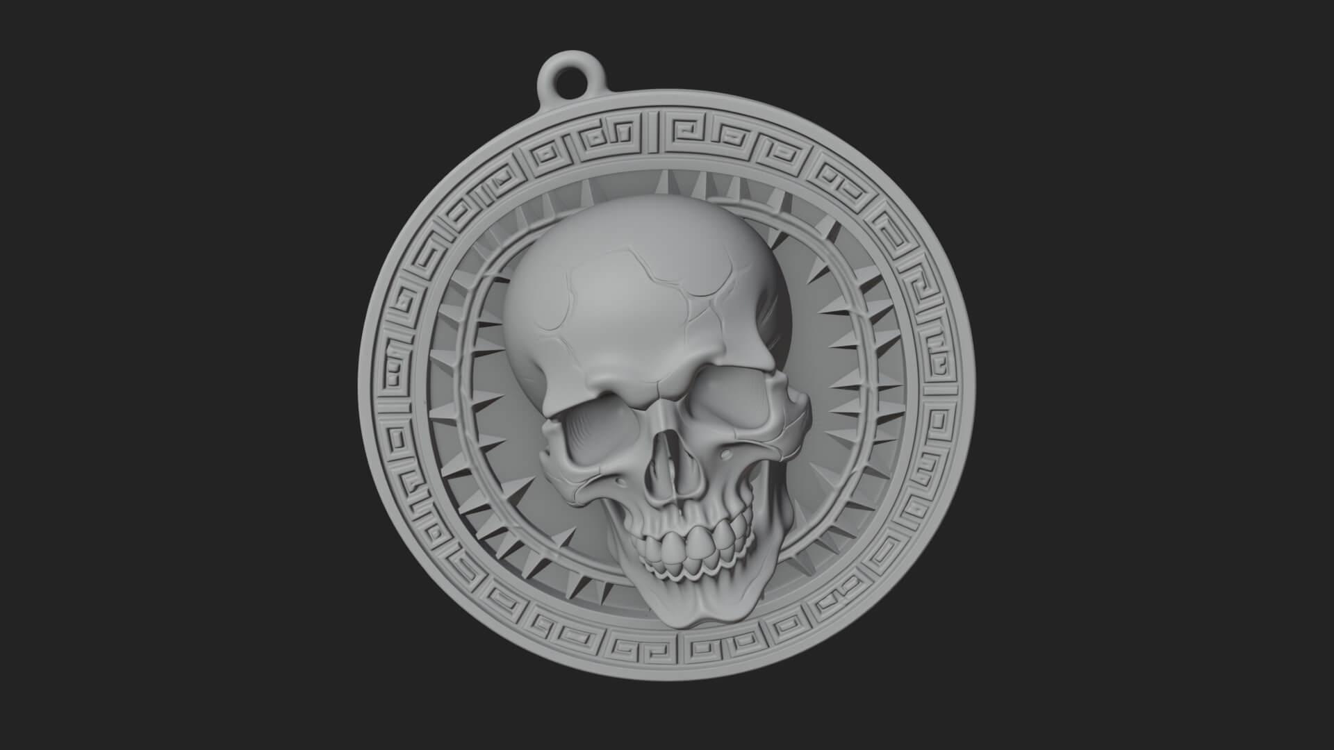Thorn Skull Oval Relief Plaque Design 3 3D Print Model 3D Model