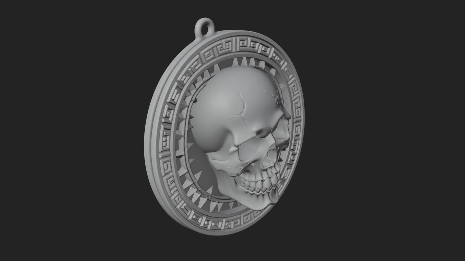 Thorn Skull Oval Relief Plaque Design 3 3D Print Model 3D Model