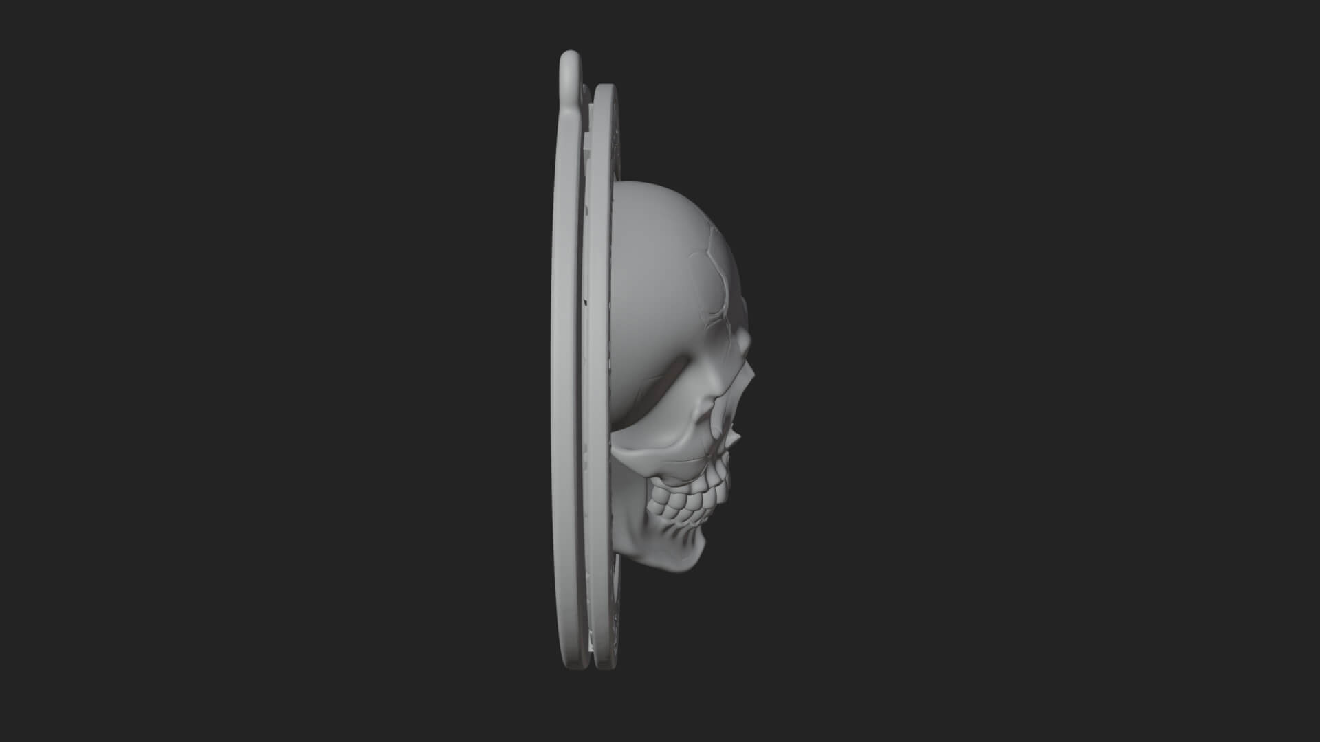 Thorn Skull Oval Relief Plaque Design 3 3D Print Model 3D Model