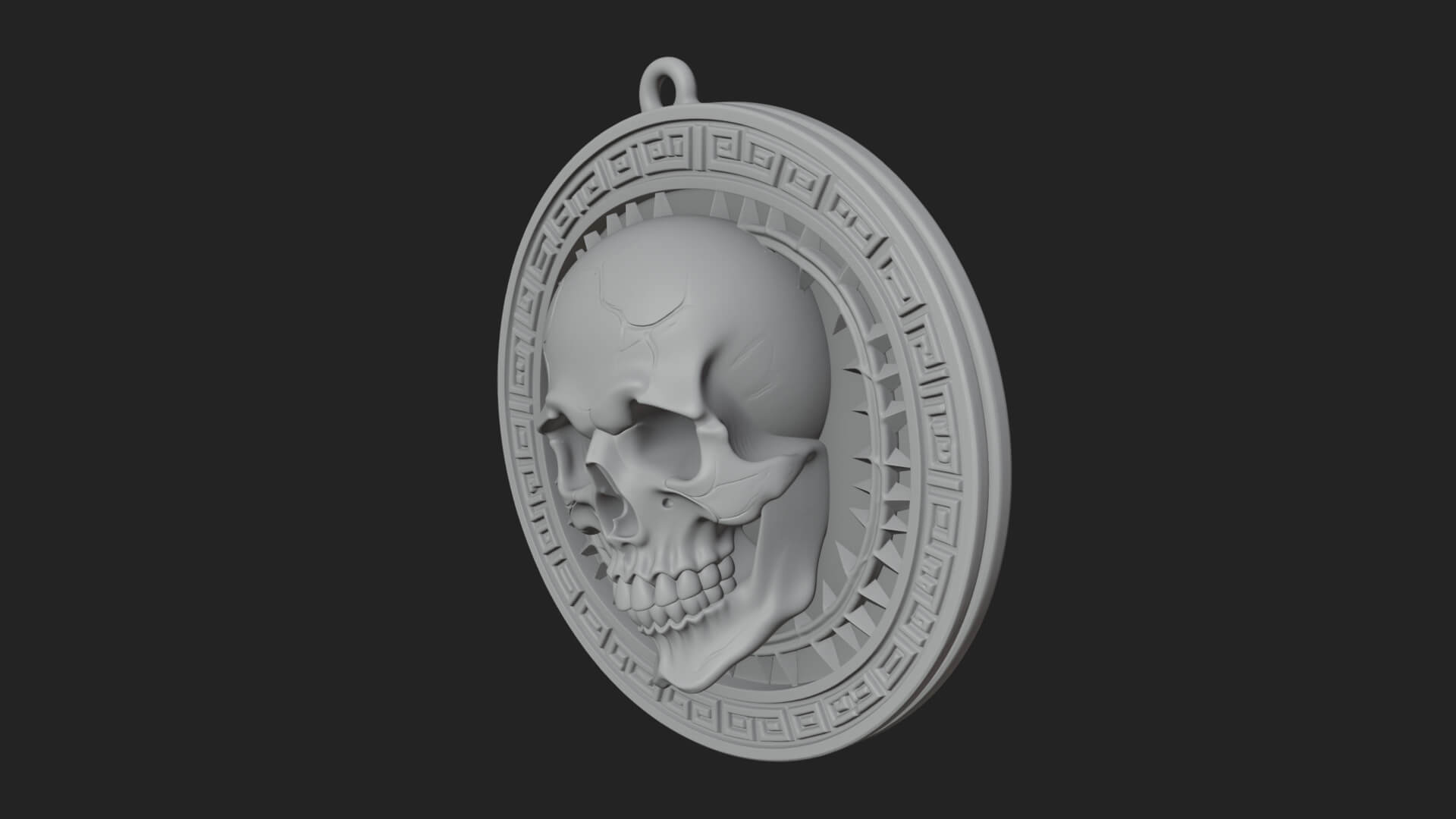 Thorn Skull Oval Relief Plaque Design 3 3D Print Model 3D Model