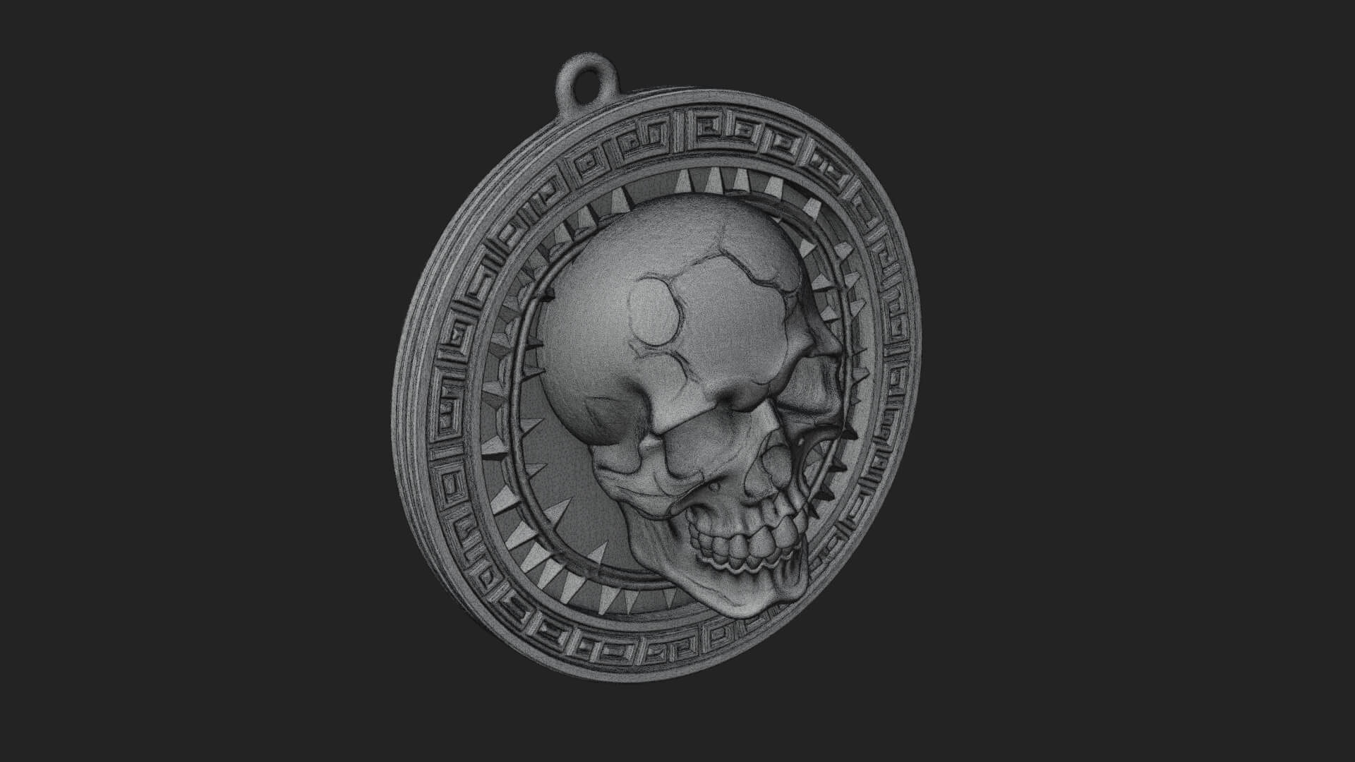 Thorn Skull Oval Relief Plaque Design 3 3D Print Model 3D Model
