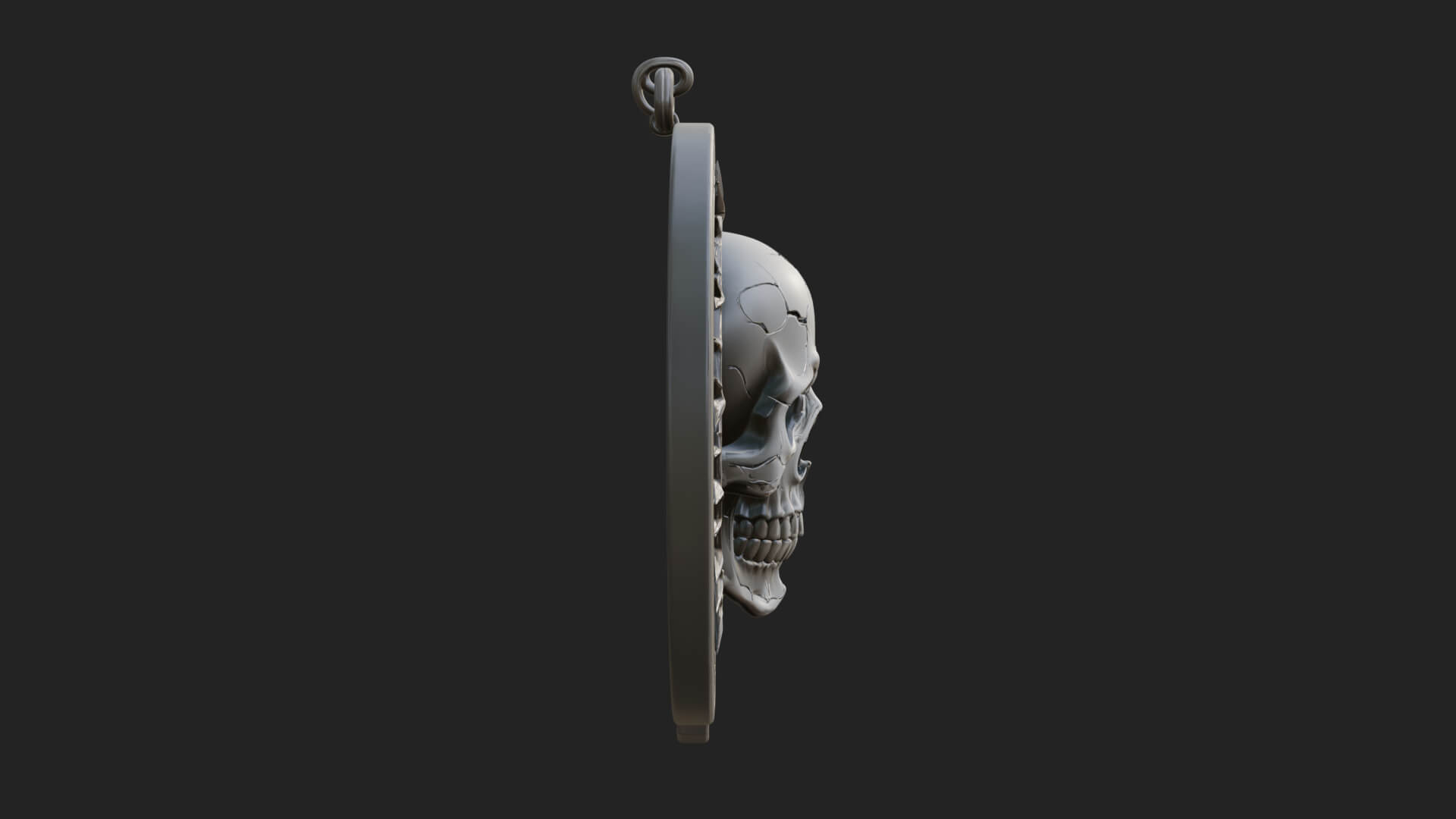 Thorn Skull Oval Relief Plaque Design 4 3D Print Model 3D Model