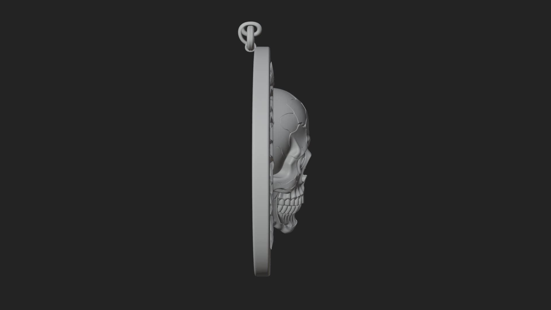 Thorn Skull Oval Relief Plaque Design 4 3D Print Model 3D Model
