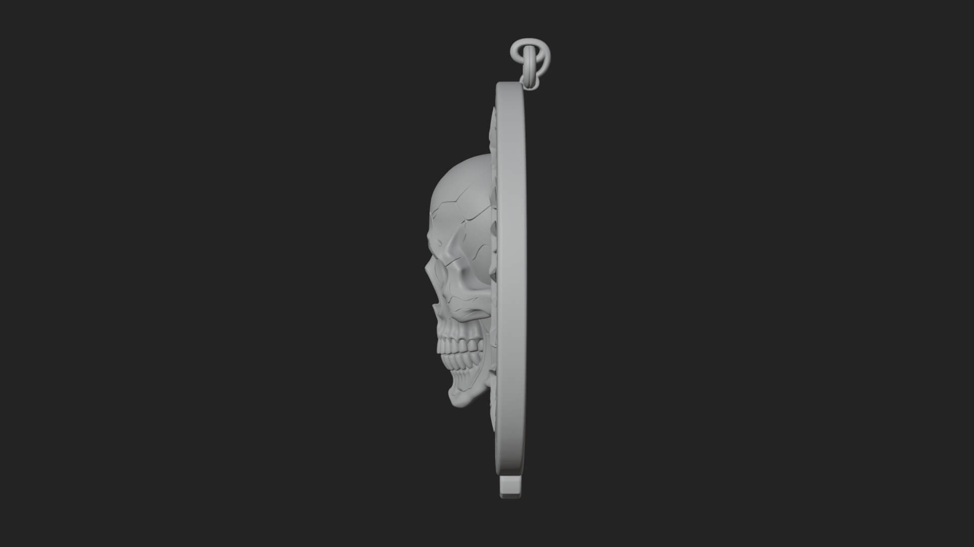 Thorn Skull Oval Relief Plaque Design 4 3D Print Model 3D Model