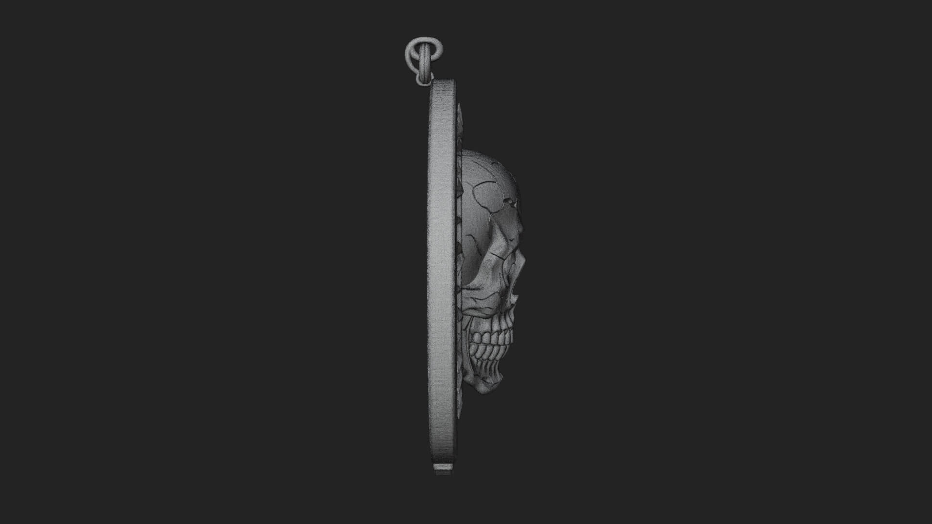 Thorn Skull Oval Relief Plaque Design 4 3D Print Model 3D Model