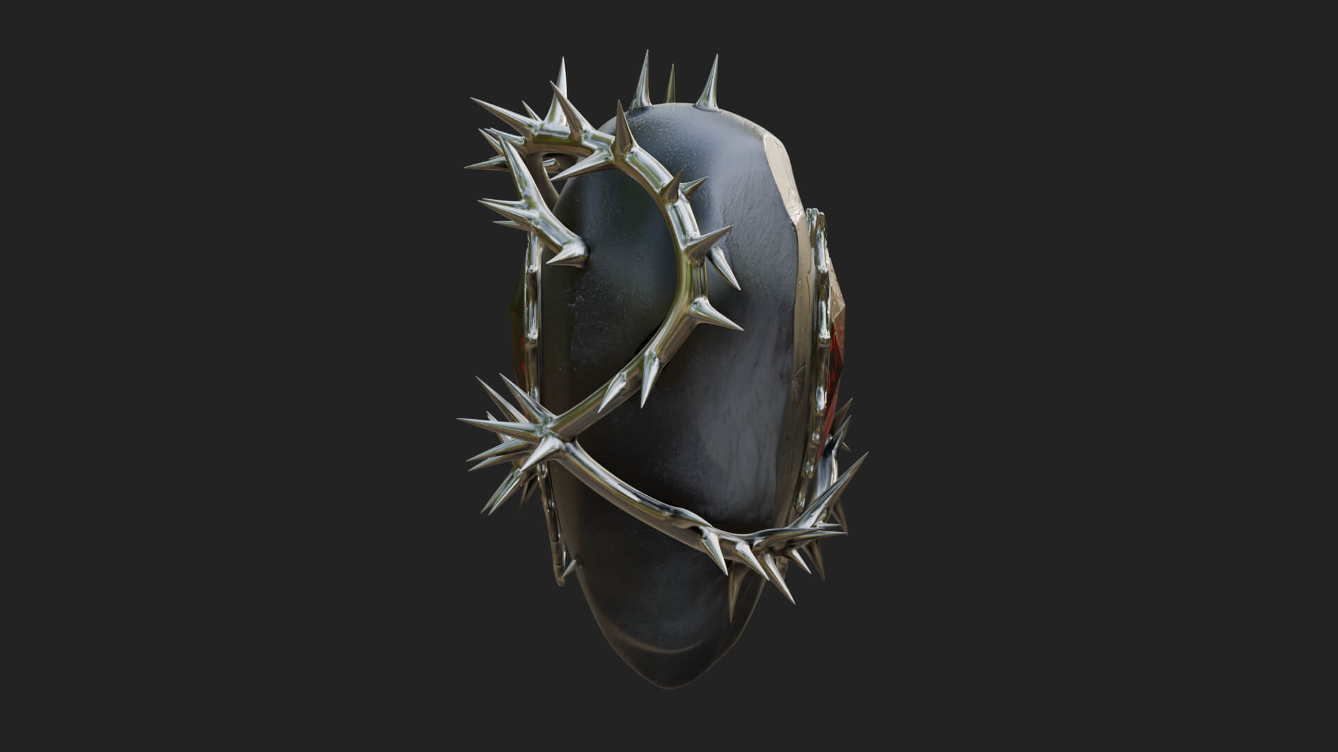 Thorn Spiked Ruby Heart Ornament Design 1 3D Print Model 3D Model