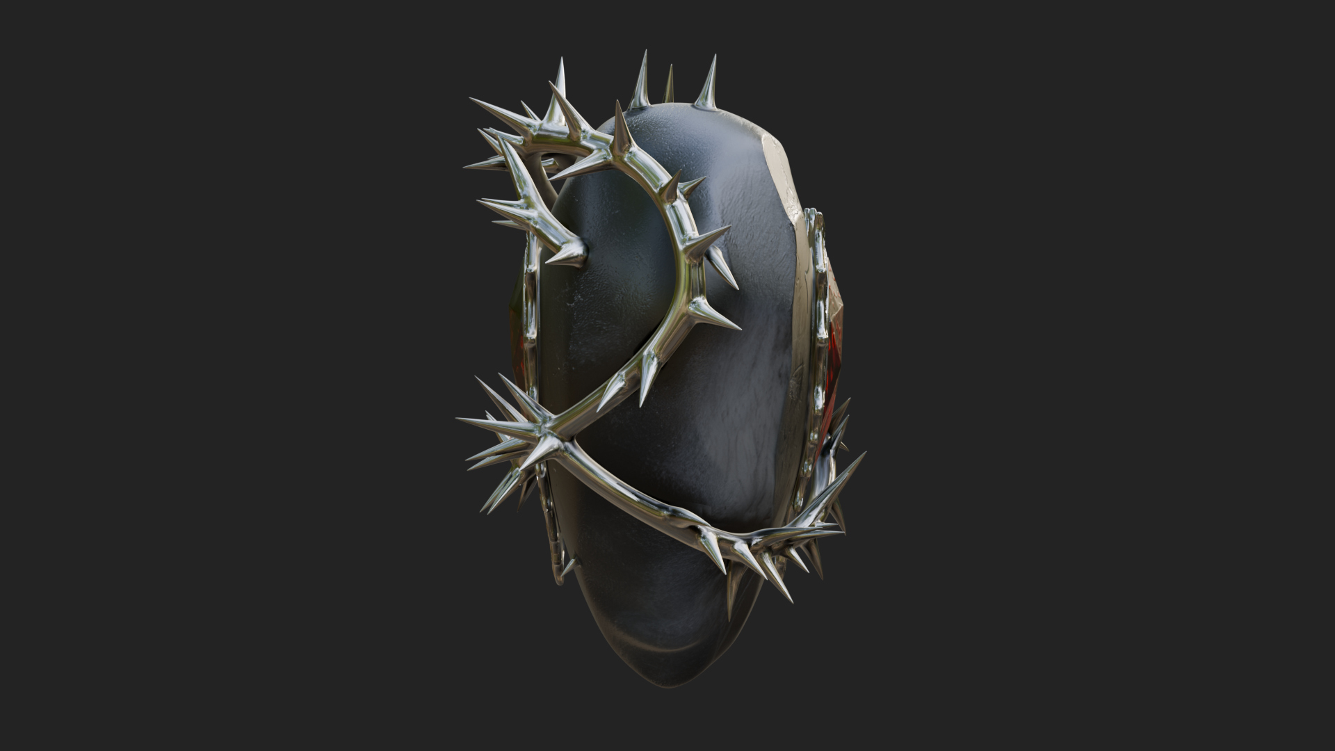 Thorn Spiked Ruby Heart Ornament Design 1 3D Print Model 3D Model