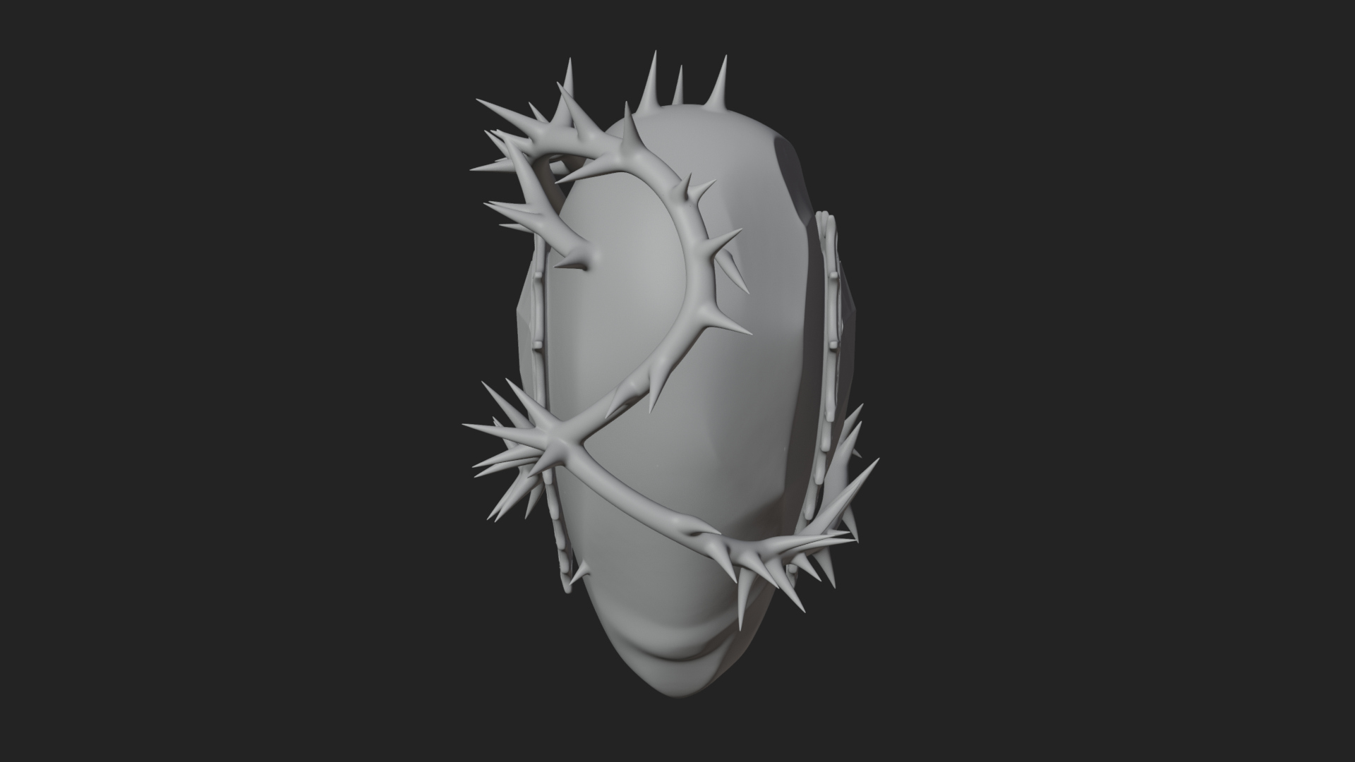 Thorn Spiked Ruby Heart Ornament Design 1 3D Print Model 3D Model