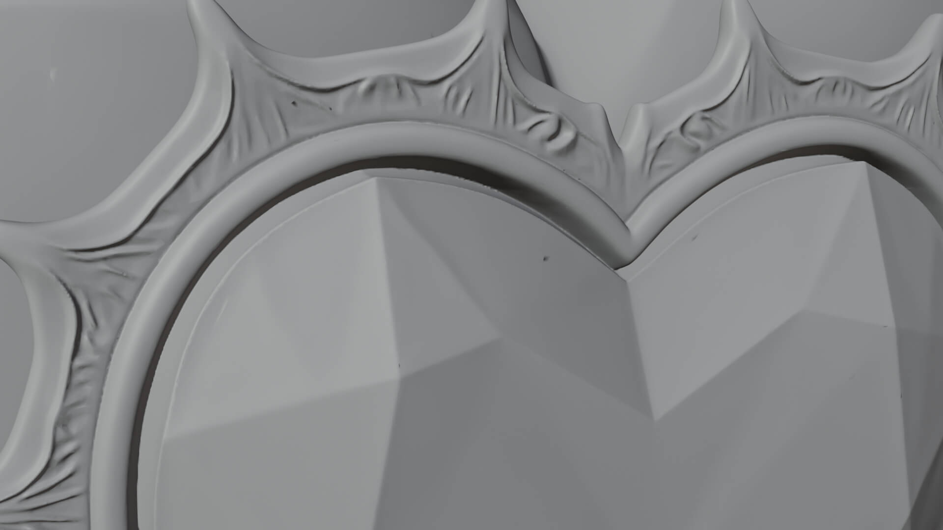 Thorn Spiked Ruby Heart Ornament Design 1 3D Print Model 3D Model