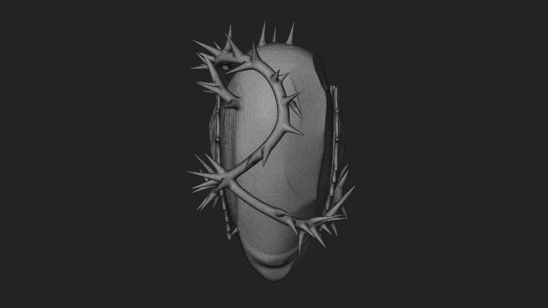 Thorn Spiked Ruby Heart Ornament Design 1 3D Print Model 3D Model