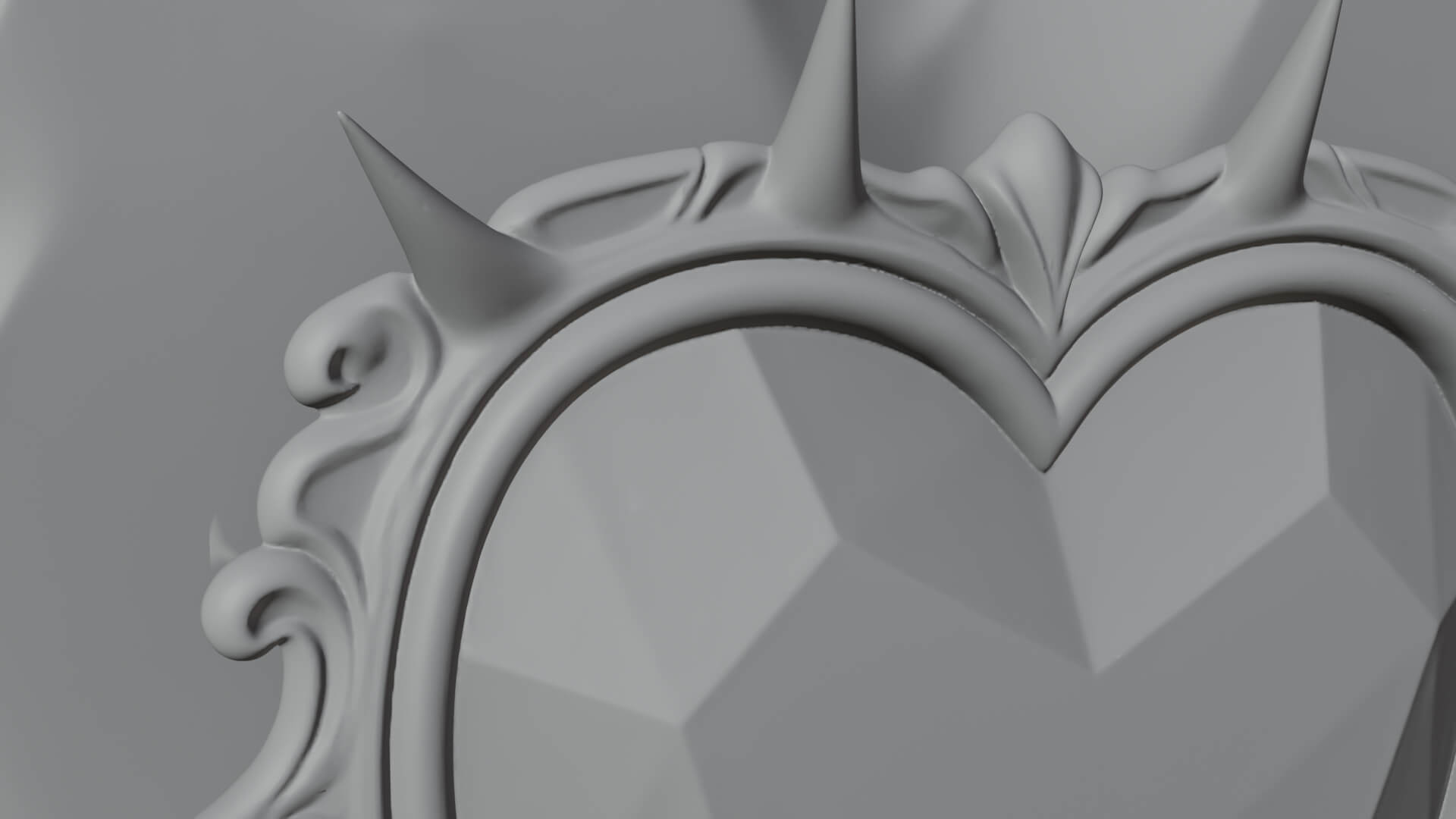 Thorn Spiked Ruby Heart Ornament Design 2 3D Print Model 3D Model
