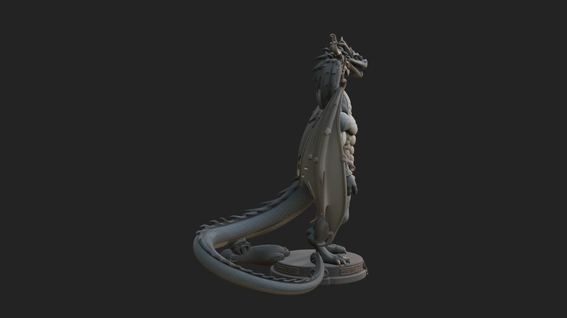 Three-Headed Demon Statue Design 5 3D Print Model 3D Model
