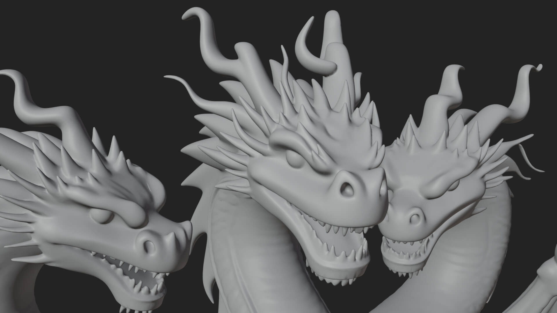 Three-Headed Demon Statue Design 5 3D Print Model 3D Model
