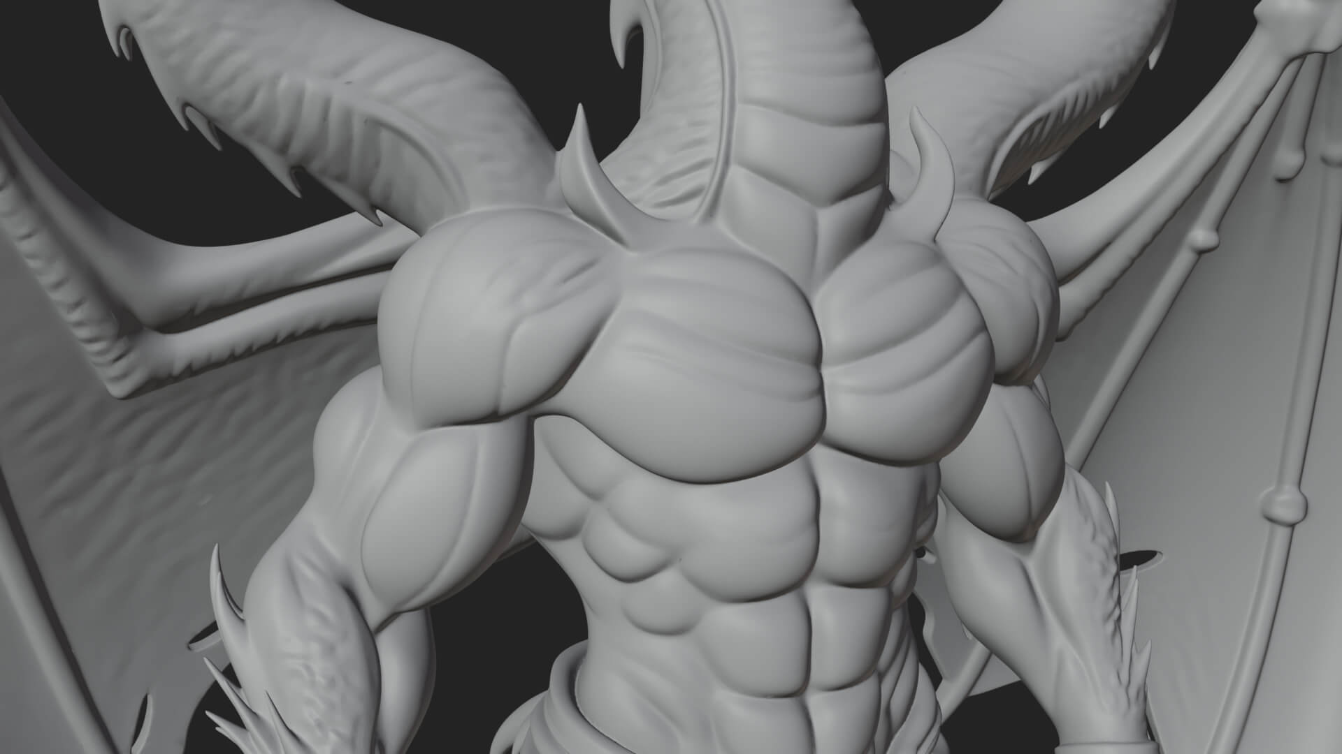 Three-Headed Demon Statue Design 5 3D Print Model 3D Model