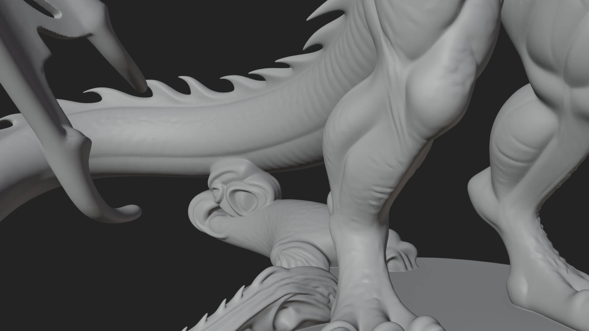 Three-Headed Demon Statue Design 5 3D Print Model 3D Model