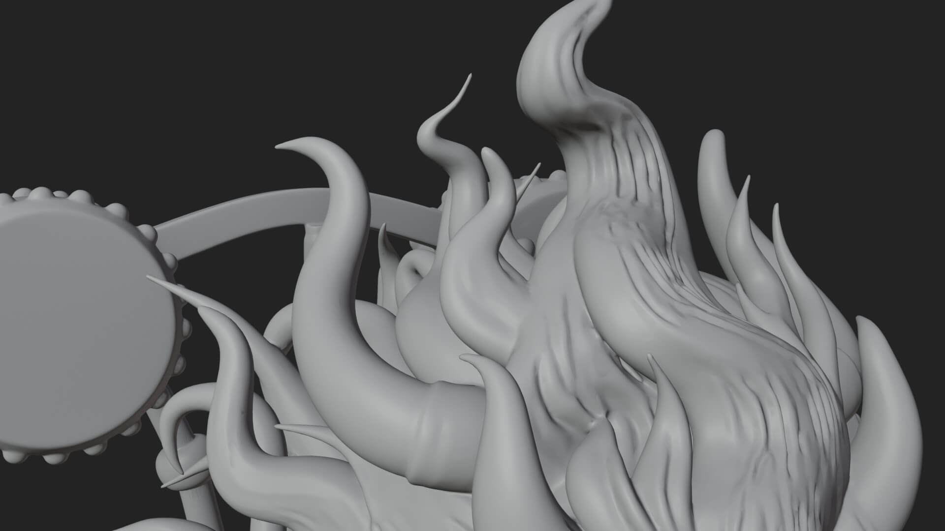 Thunder Drum God Statue Design 1 3D Print Model 3D Model