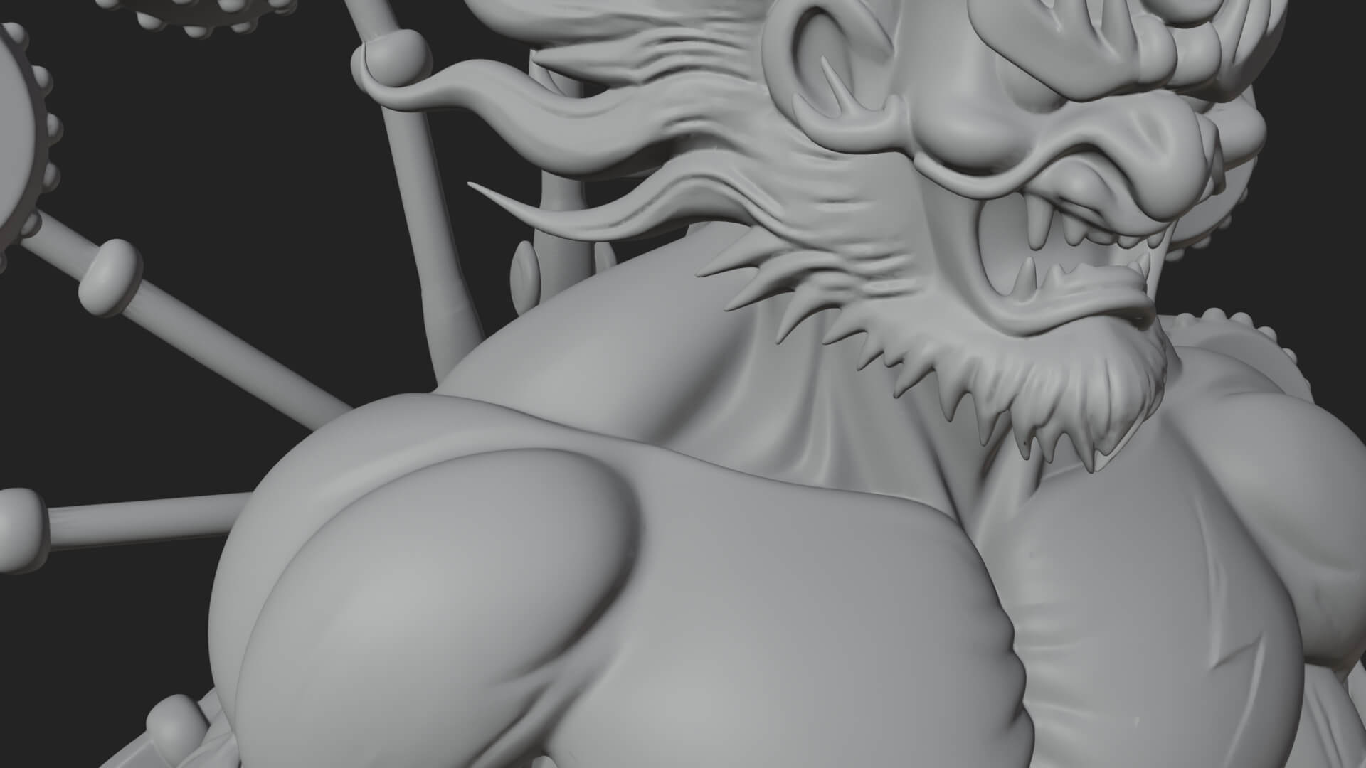 Thunder Drum God Statue Design 1 3D Print Model 3D Model