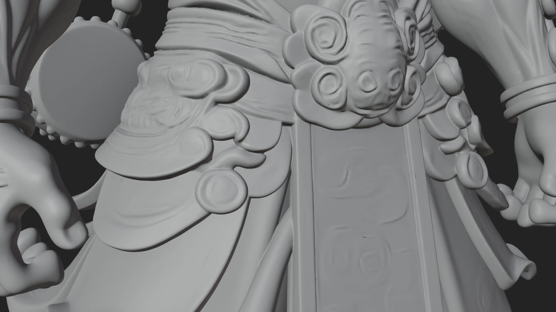 Thunder Drum God Statue Design 1 3D Print Model 3D Model