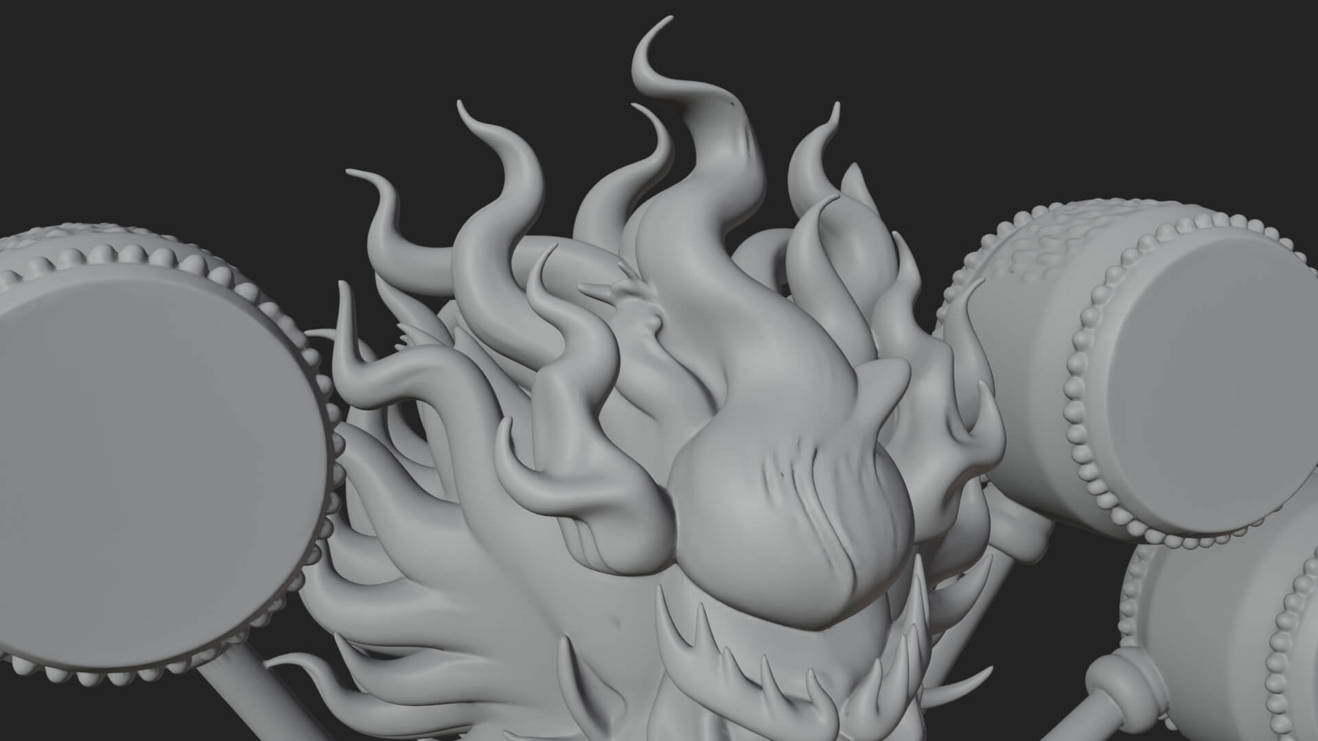 Thunder Drum God Statue Design 2 3D Print Model 3D Model