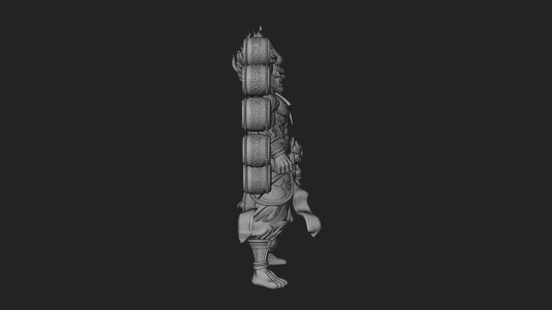 Thunder Drum God Statue Design 2 3D Print Model 3D Model