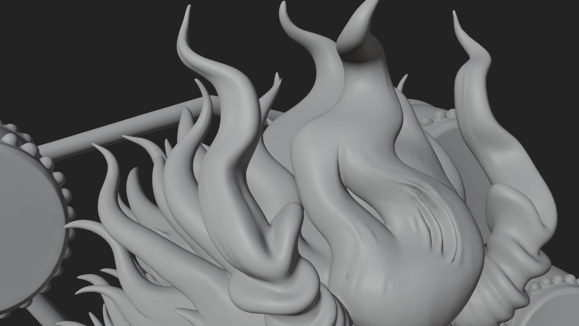 Thunder Drum God Statue Design 3 3D Print Model 3D Model