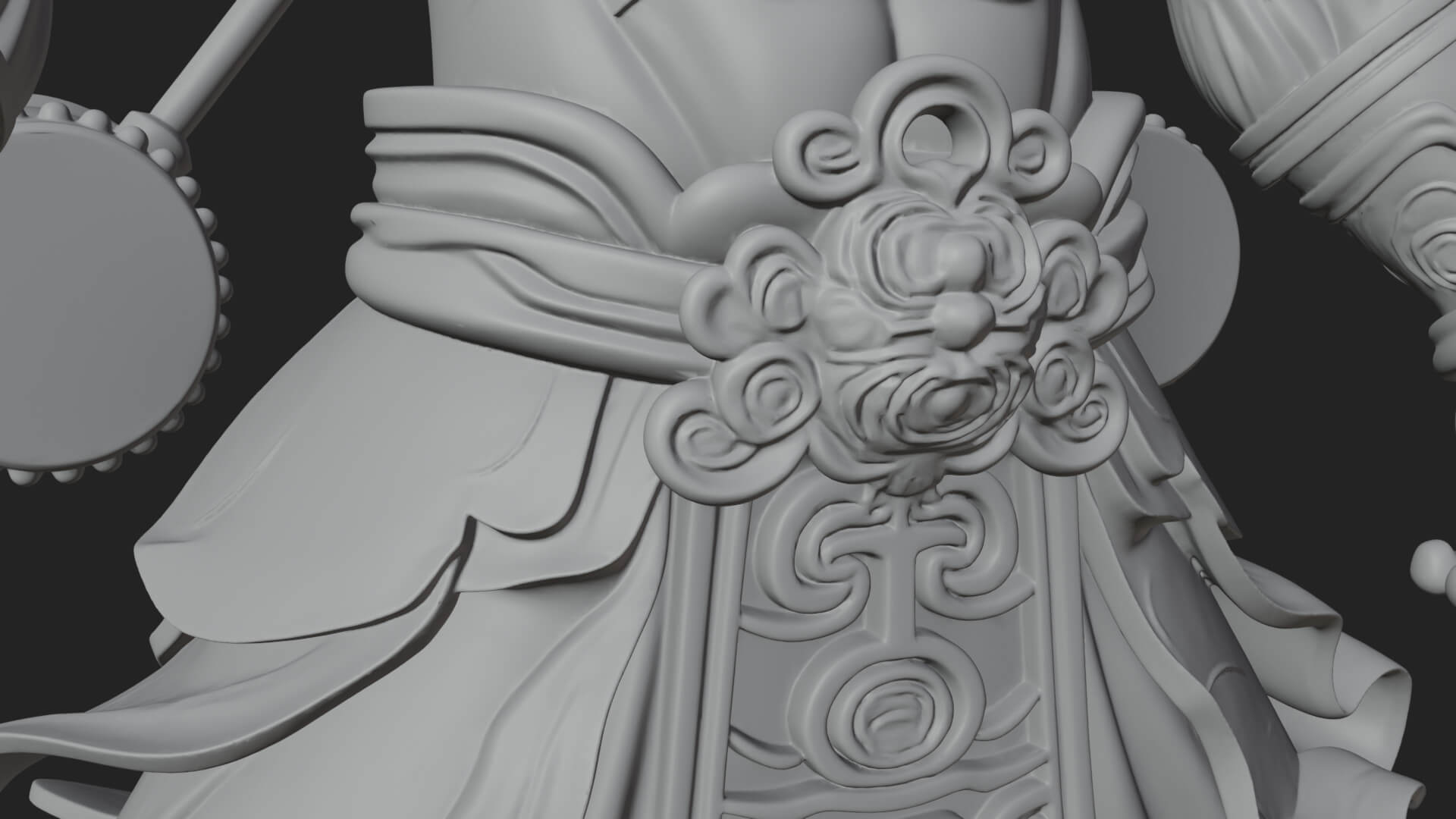 Thunder Drum God Statue Design 3 3D Print Model 3D Model
