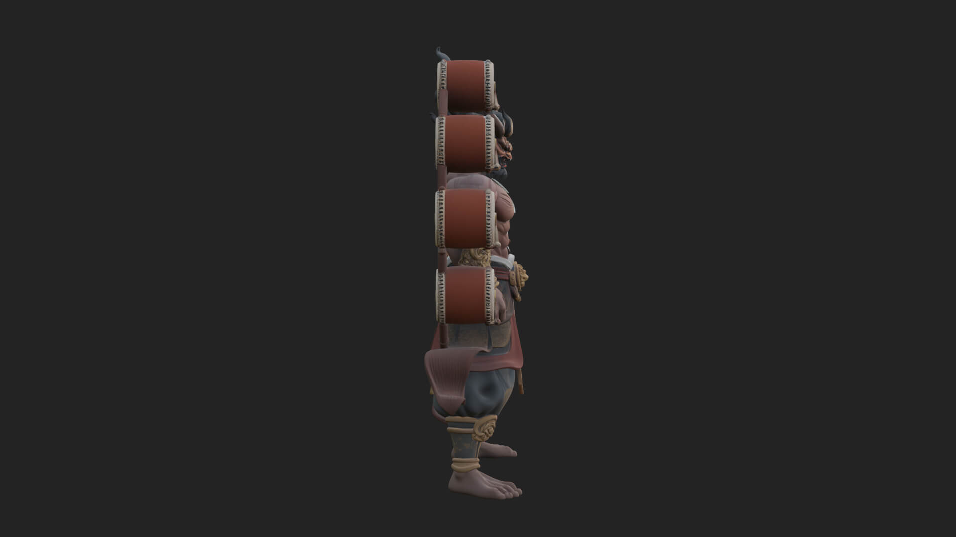 Thunder Drum God Statue Design 4 3D Print Model 3D Model