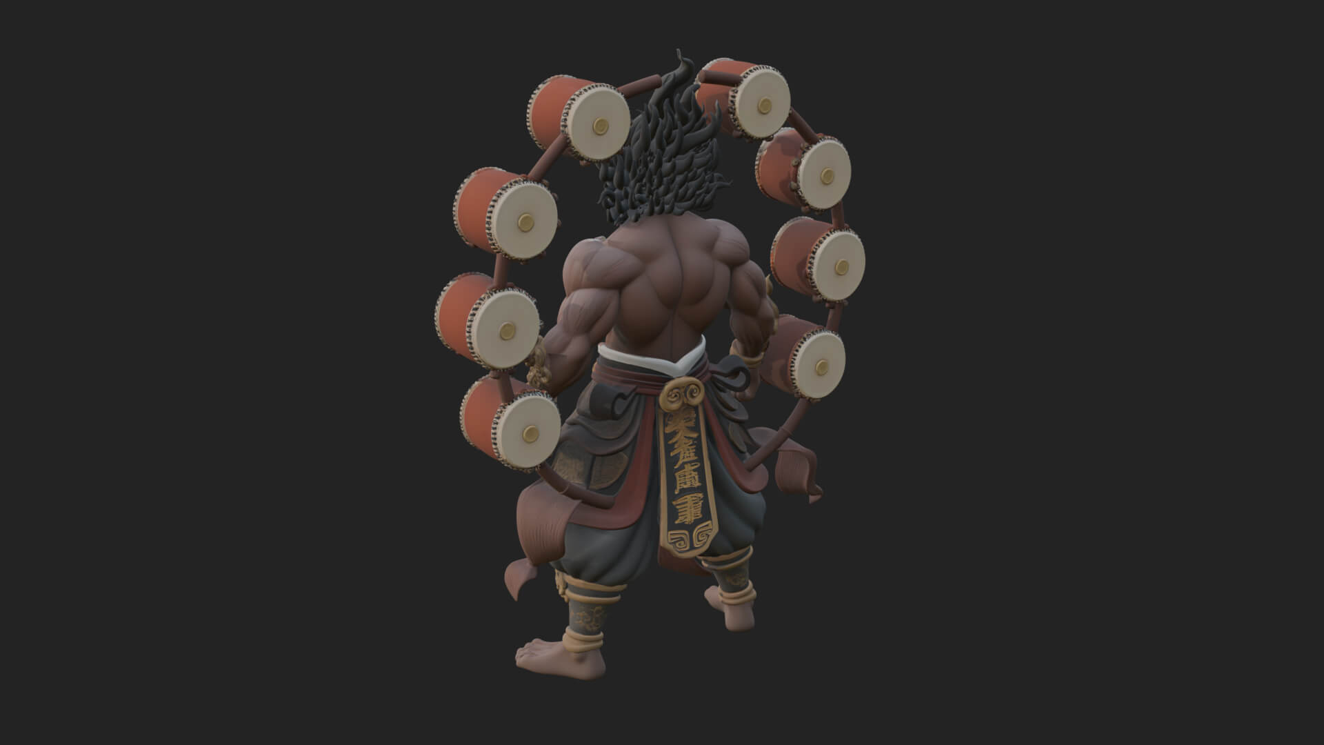 Thunder Drum God Statue Design 4 3D Print Model 3D Model