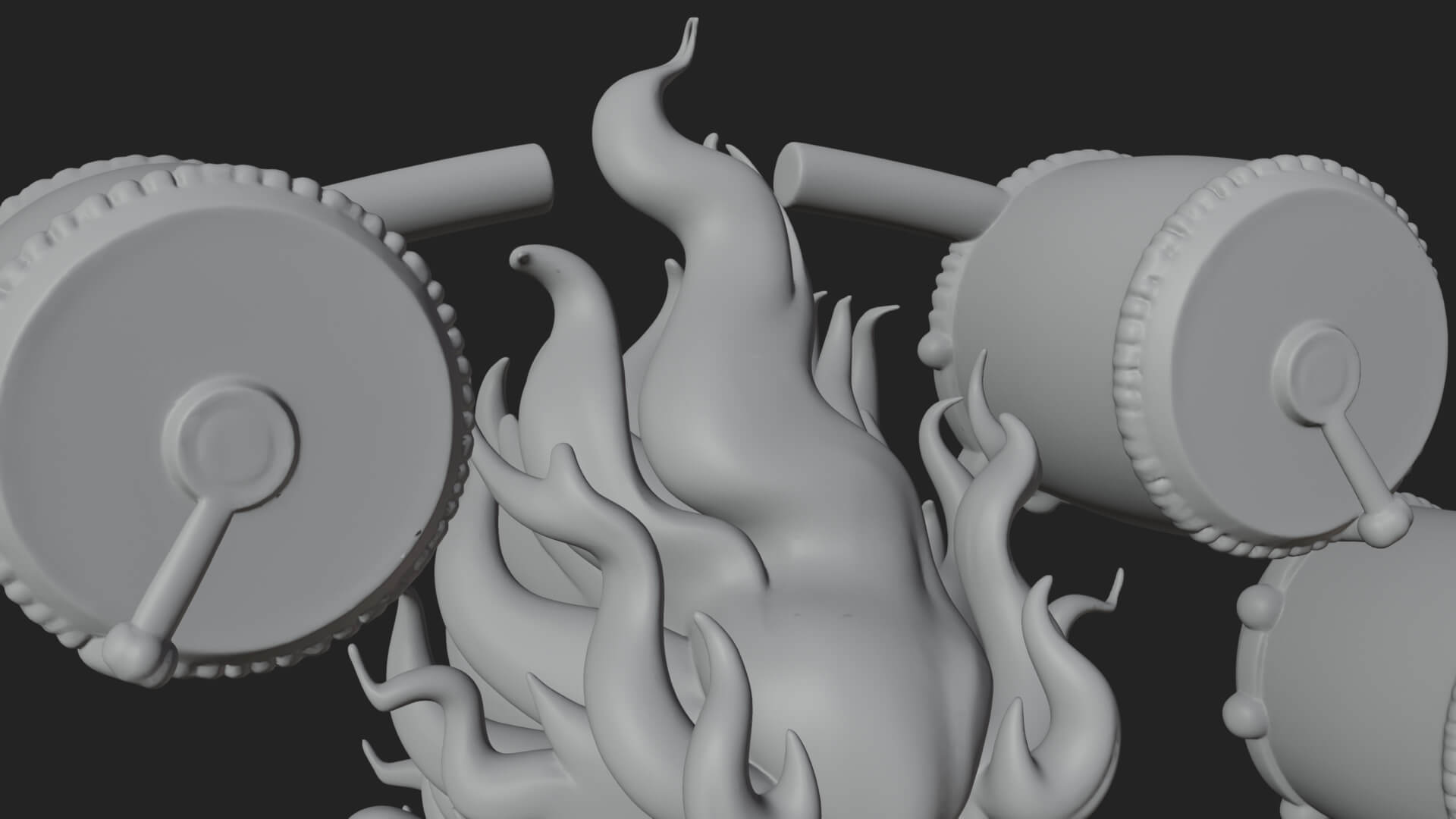 Thunder Drum God Statue Design 4 3D Print Model 3D Model