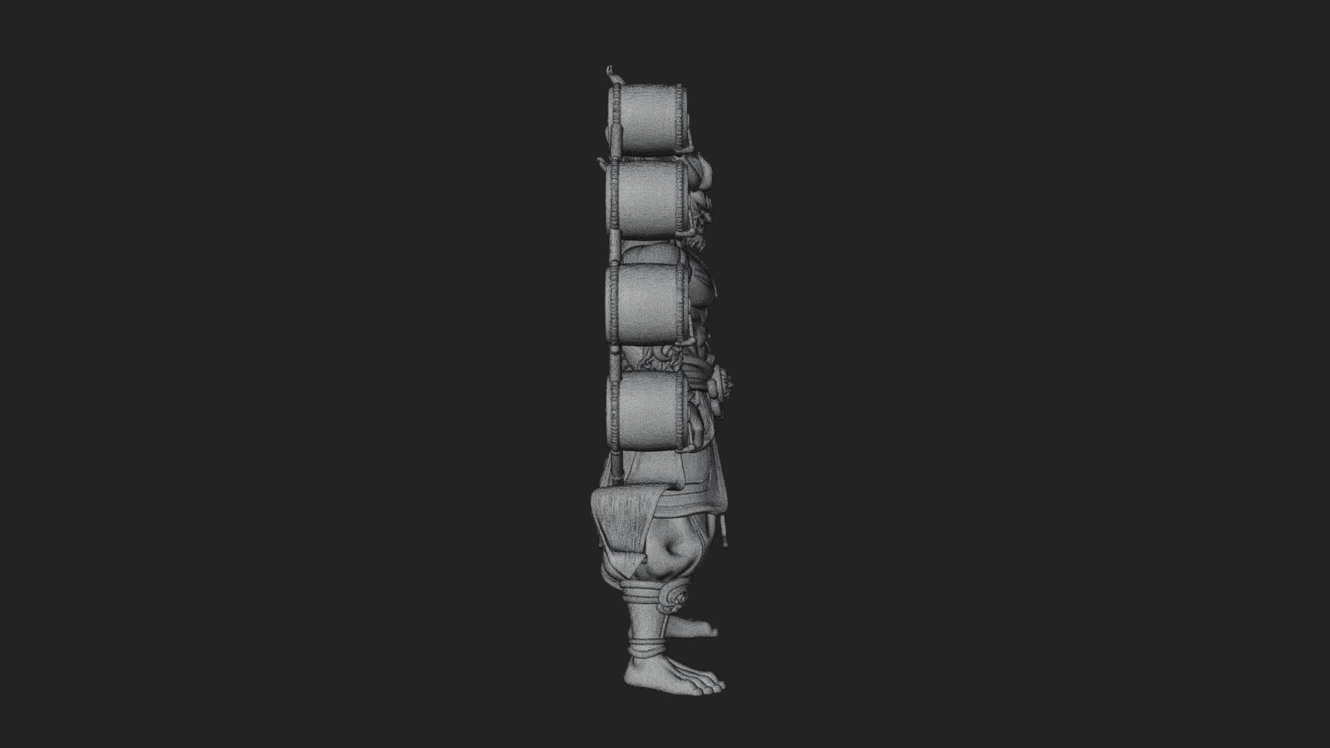 Thunder Drum God Statue Design 4 3D Print Model 3D Model