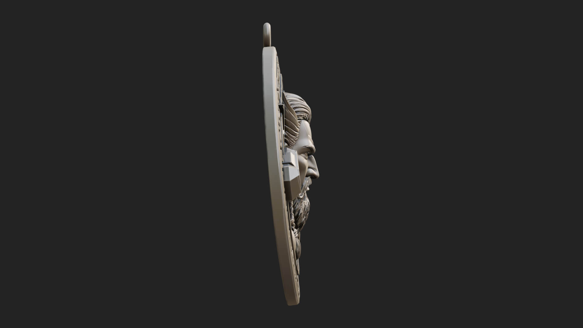 Thunder God Oval Relief Plaque Design 1 3D Print Model 3D Model