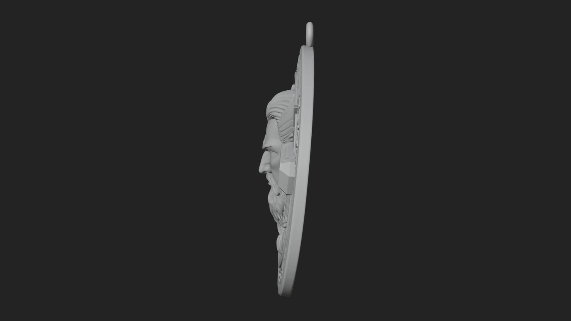 Thunder God Oval Relief Plaque Design 1 3D Print Model 3D Model