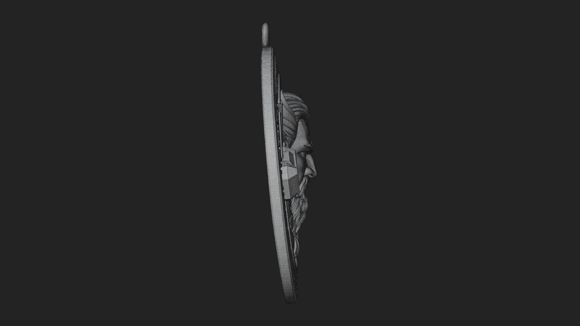 Thunder God Oval Relief Plaque Design 1 3D Print Model 3D Model