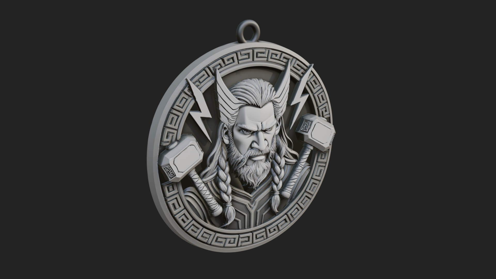 Thunder God Oval Relief Plaque Design 2 3D Print Model 3D Model