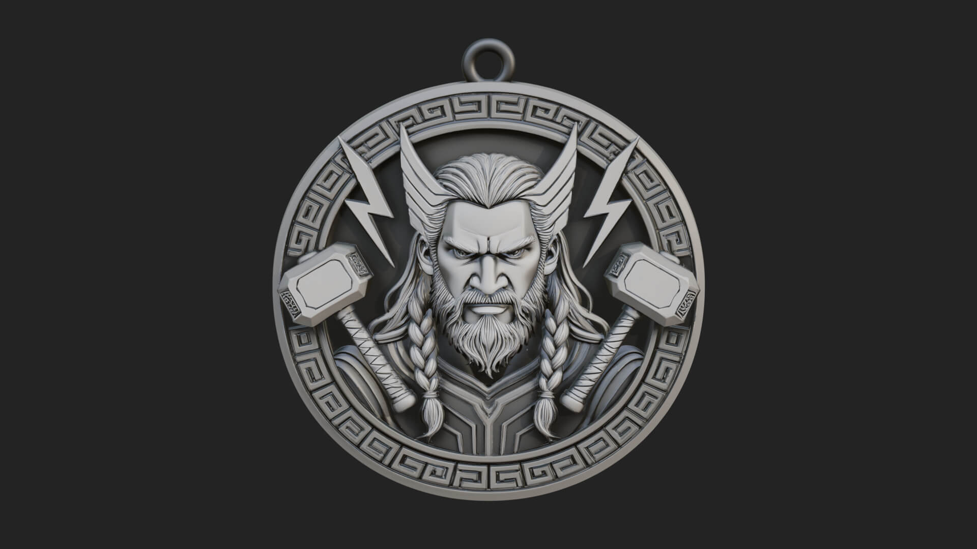 Thunder God Oval Relief Plaque Design 2 3D Print Model 3D Model