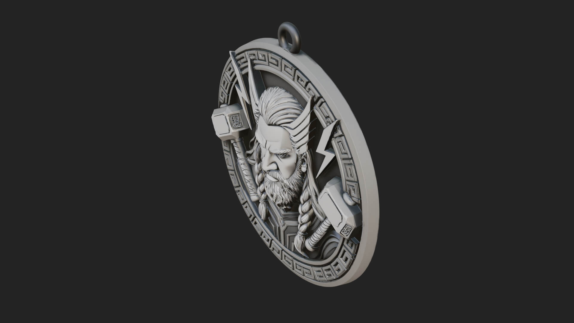 Thunder God Oval Relief Plaque Design 2 3D Print Model 3D Model