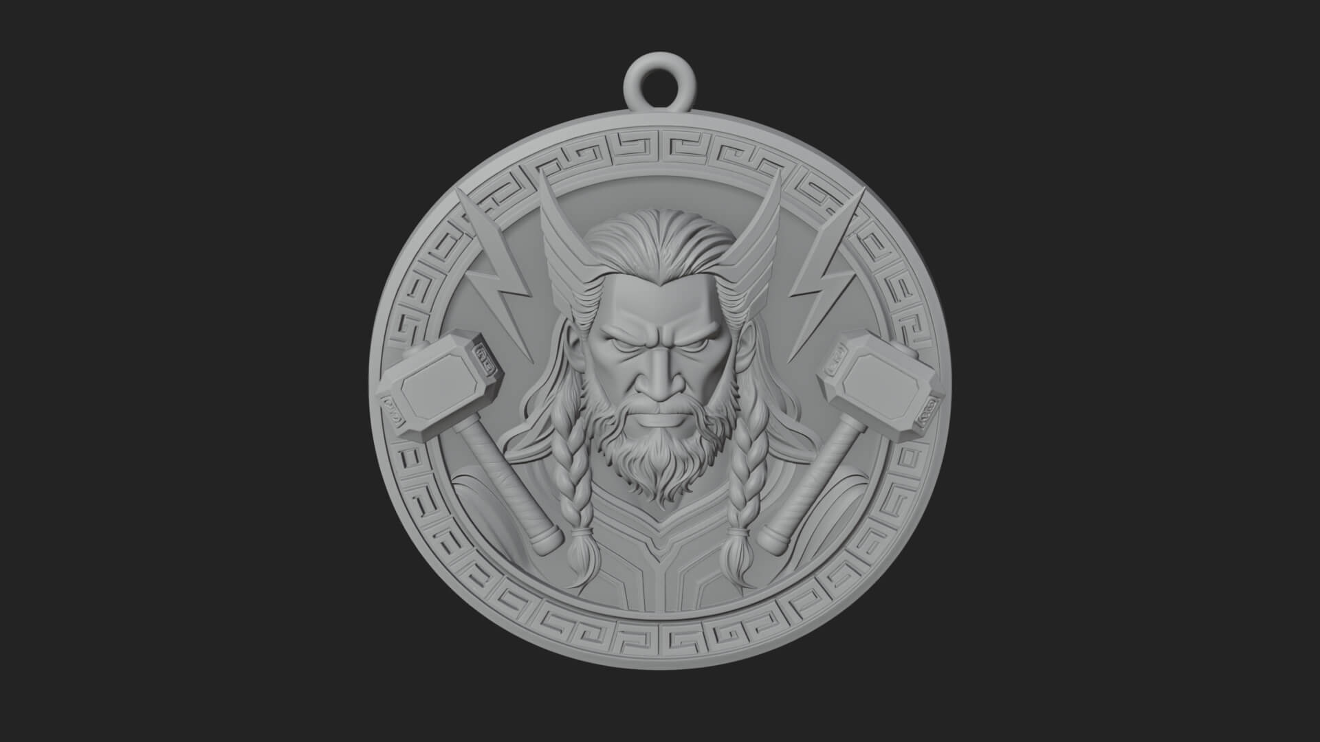 Thunder God Oval Relief Plaque Design 2 3D Print Model 3D Model