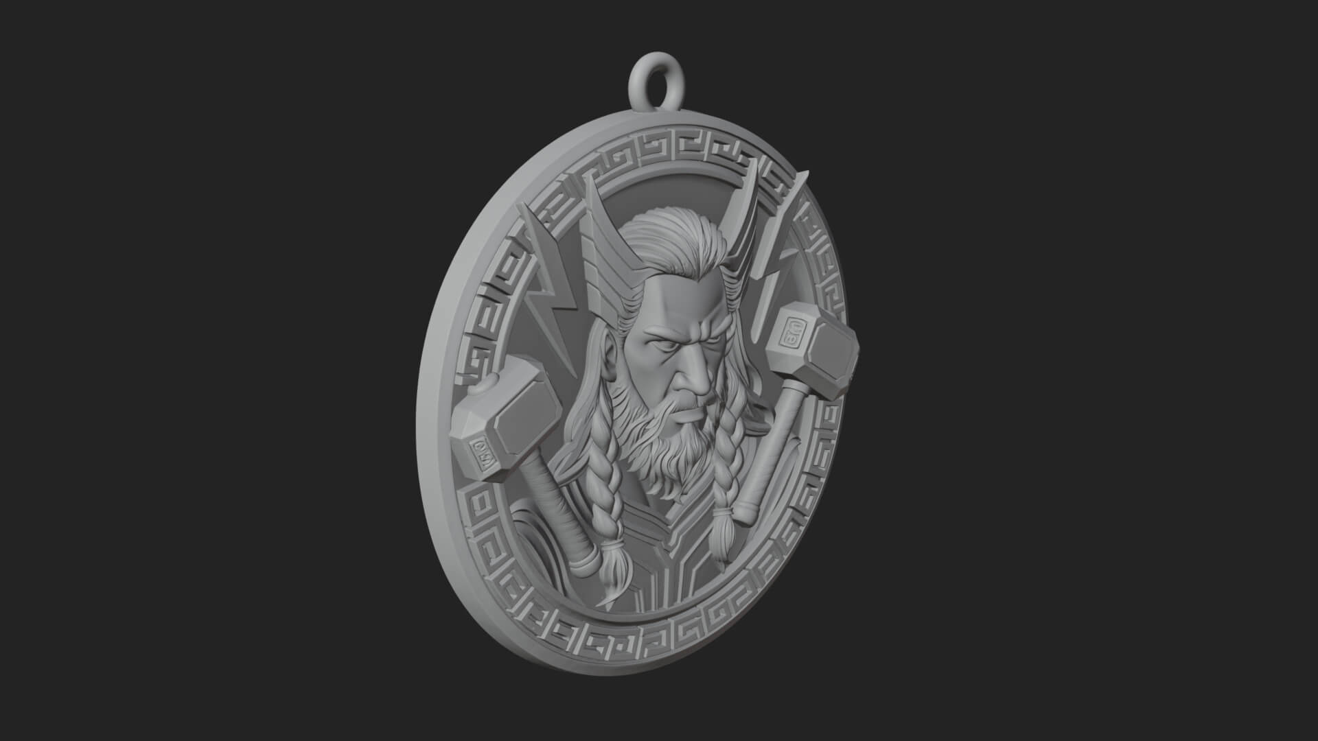 Thunder God Oval Relief Plaque Design 2 3D Print Model 3D Model