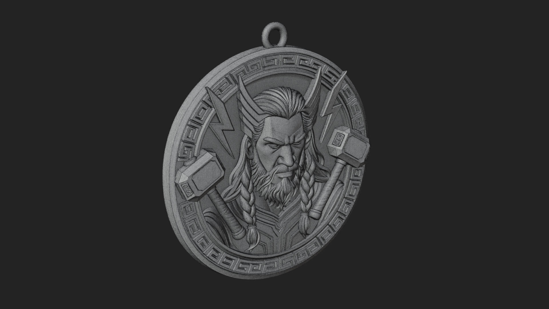 Thunder God Oval Relief Plaque Design 2 3D Print Model 3D Model