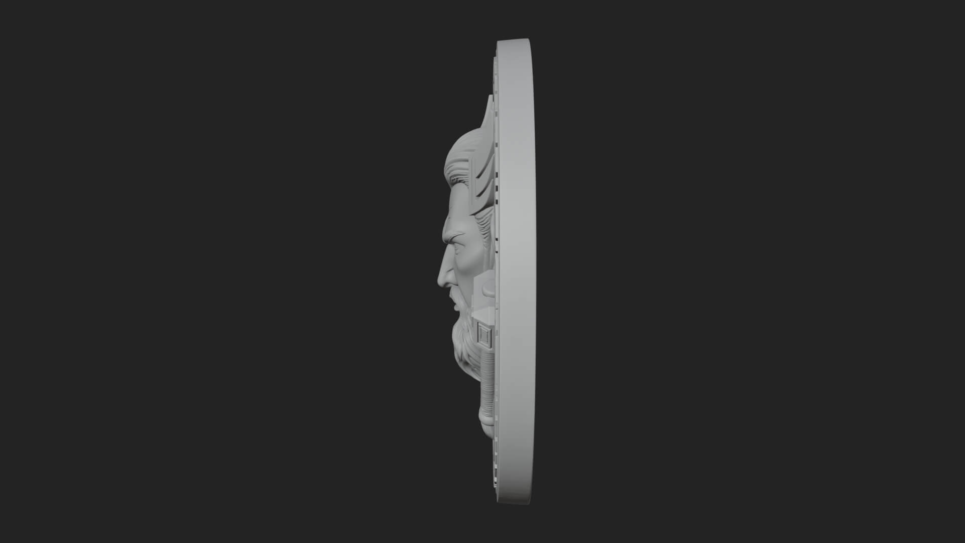 Thunder God Oval Relief Plaque Design 3 3D Print Model 3D Model